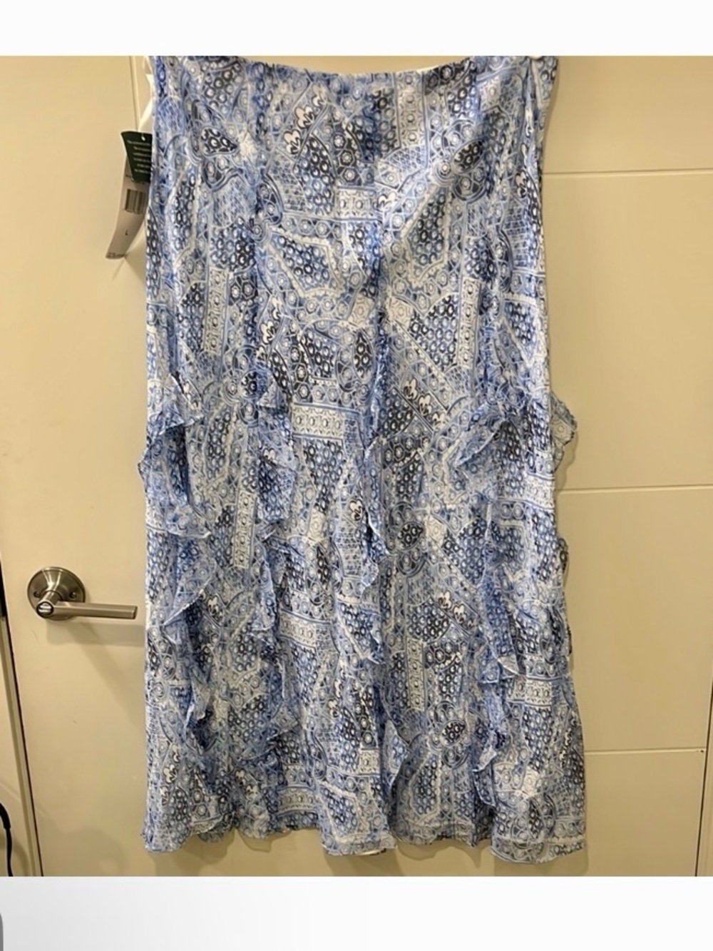 Ralph Lauren Blue and White Paisley Print Dress